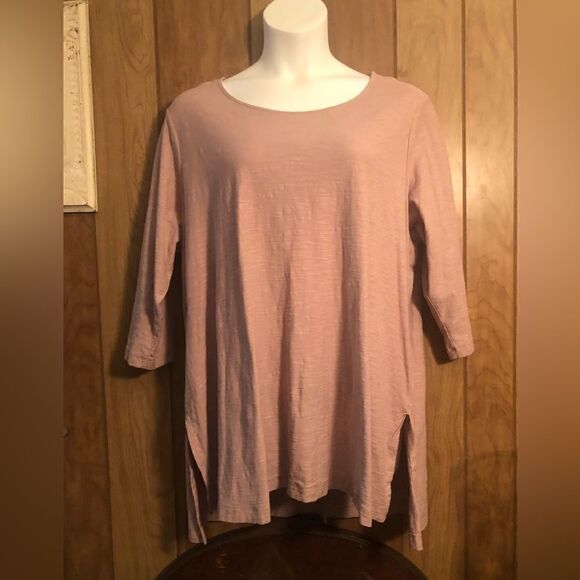 pure jill  3/4 sleeve hi lo tunic. Size 3X. Dusty Pink. - Picture 1 of 6